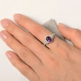 thumbnail image 3 of Amethyst Women's Engagement Gift Ring Halo Ring 2CT Oval Cut Simulated 14k White Gold Plated, 3 of 3