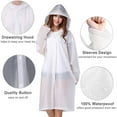 thumbnail image 2 of Rain Ponchos for Adults Kids Reusable 1/2Pcs Raincoats Emergency for Women Men with Hood and Drawstring, 2 of 7