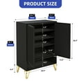 thumbnail image 4 of ModFusion 39" Modern Fluted 5-Tier Steel Shoe Cabinet with Adjustable Shelves, Slim Entryway & Hallway Storage Organizer, Black, 4 of 9