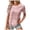 M236 Pink, variant on Tfken Women Tshirts For Summer Solid Color Short Sleeve Crew Neck Lace Tops Casual Daily Wear Female Leisure Shirts Black
