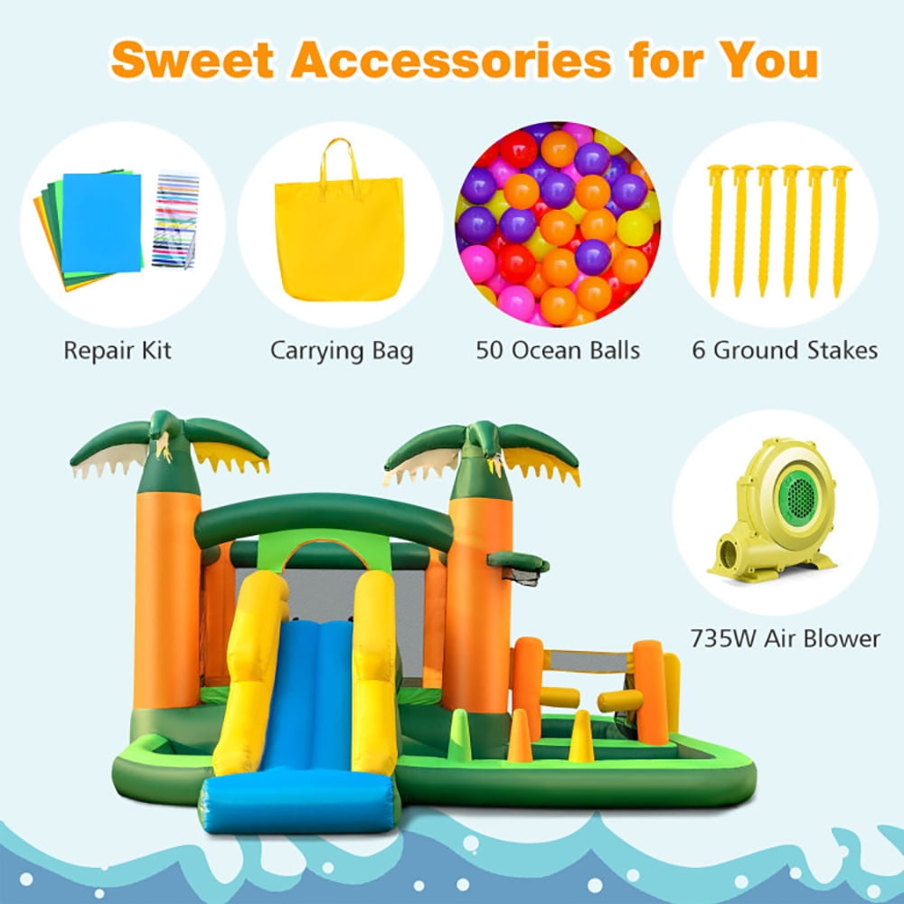 Aimee Lii Big Inflatable Bounce House with Slide and Ball Pits for Indoor and Outdoor with 735W Blower, Bounce House for Kids 3-6 Aimee Lii Big Inflatable Bounce House with Slide and Ball Pits for Indoor and Outdoor with 735W Blower, Bounce House for Kids 3-6