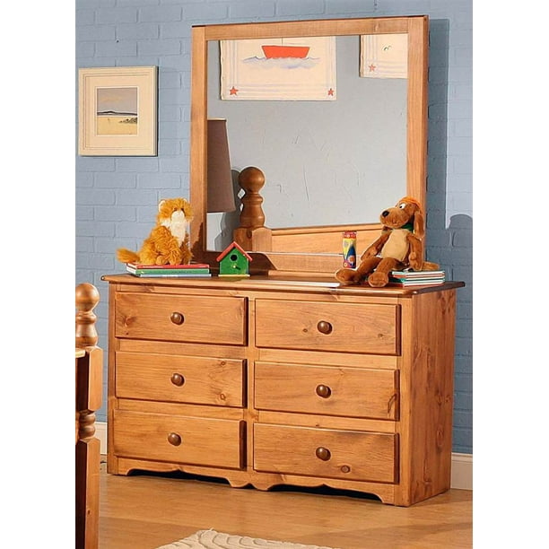 6 Drawer Dresser With Landscape Mirror, Solid Wood 6 Drawer Double Dresser By Palace Imports