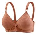 thumbnail image 3 of Women's Printed Thin Style Breathable Back Buckle Bra Wireless No Steel Rim | TruBelle,Khaki 36, 3 of 4