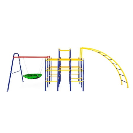 UPC: 0818567016149 | ActivPlay Modular Jungle Gym with Saucer Swing and Arched Ladder Climber