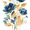 Blue Golden Floral, variant on UXIEQU Leopard Print Artwork Canvas Wall Art 15.75x11.81 Inches