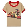 thumbnail image 6 of WIBACKER Cotton 2 Pieces Pajamas for 3-8T Boys Summer Sleepwear Kids Short Sleeve Tops and Shorts Set - Train, 6 of 12