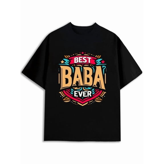 Greenink Best Baba Ever T-Shirt Men's graphic t shirts black casual elegant Soft and comfortable Fashion Unisex Shirt Crewneck tshirts Basic Unisex Shirt Graphic Tee tshirts