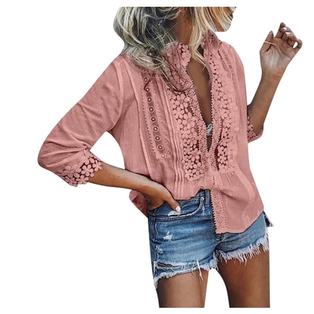 Gibobby Tirantes Para Camisa Blusa de mujer Tops Camiseta sexy sólida(Rosa, XXXXL)