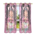 thumbnail image 6 of Yayeee Window Curtains Set of 2 for Living Room Light Filtering 63"x42", Cute Black Girl, 6 of 7