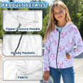 thumbnail image 5 of chaqlin Axolotl Hoodies for Girls 6-7 Trendy Y2K Full Zip Sweatshirts Long Sleeve Hooded Jacket Kids Sweater Top with Pocket Fall Winter Clothes, 5 of 7