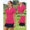 thumbnail image 3 of Pinspark Women Golf Shirts Short Sleeve Polo Lightweight Athletic Tops Tennis Shirts Activewear Shirt, 3 of 6