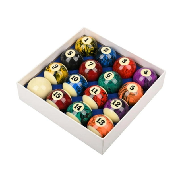 16 Piezas Bolas de Billar Equipamiento Mesa Pool Billares Resina Numeradas Sensación Cómoda Superficie Brillante Apta para Club Bar Sala de Juegos Tor