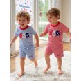 thumbnail image 6 of Cenuakty Toddler Little Baby Boys Patriotic Outfits  6M 12M 18M 24M 2T 3T 4T Ice Cream Embroidery Striped Short Sleeves T-Shirt and Shorts Set for 2 Piece Clothes, 6 of 9