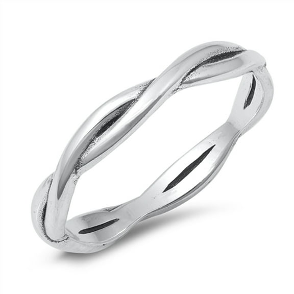 Simple Twist Ring .925 Sterling Silver Band Jewelry Female Male Unisex Size 9