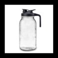 thumbnail image 2 of 64Oz Glass Pitcher with Lid Wide Mouth Jar Leak-Proof Water Jug, for Water, Juice, Milk, Tea, Iced Coffee, and Drinks,1 x glass jar 1 x lid,Black&Transparent, 2 of 9
