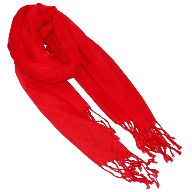 Pashmina larga fina Chal agradable y ligero Mascada elegantes de colores y para cualquier época del año Rojo CHIC-FANTASY Bufanda para el cuello