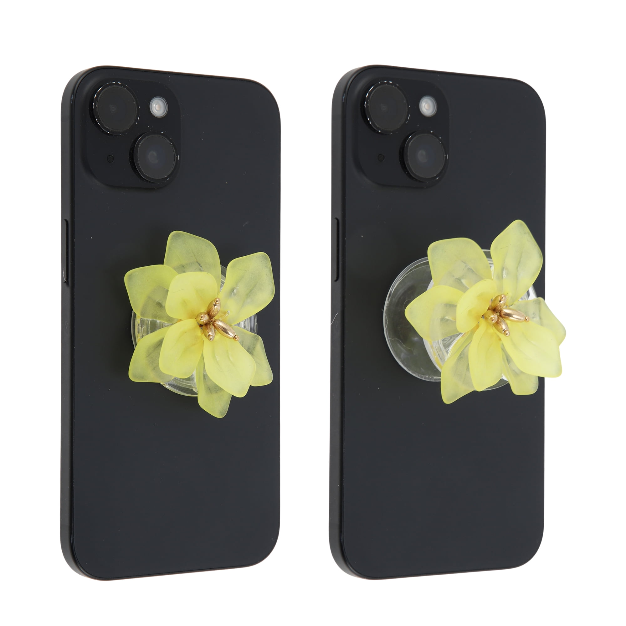 Unique Bargains Resin Lotus Phone Grip 1 Pc Yellow