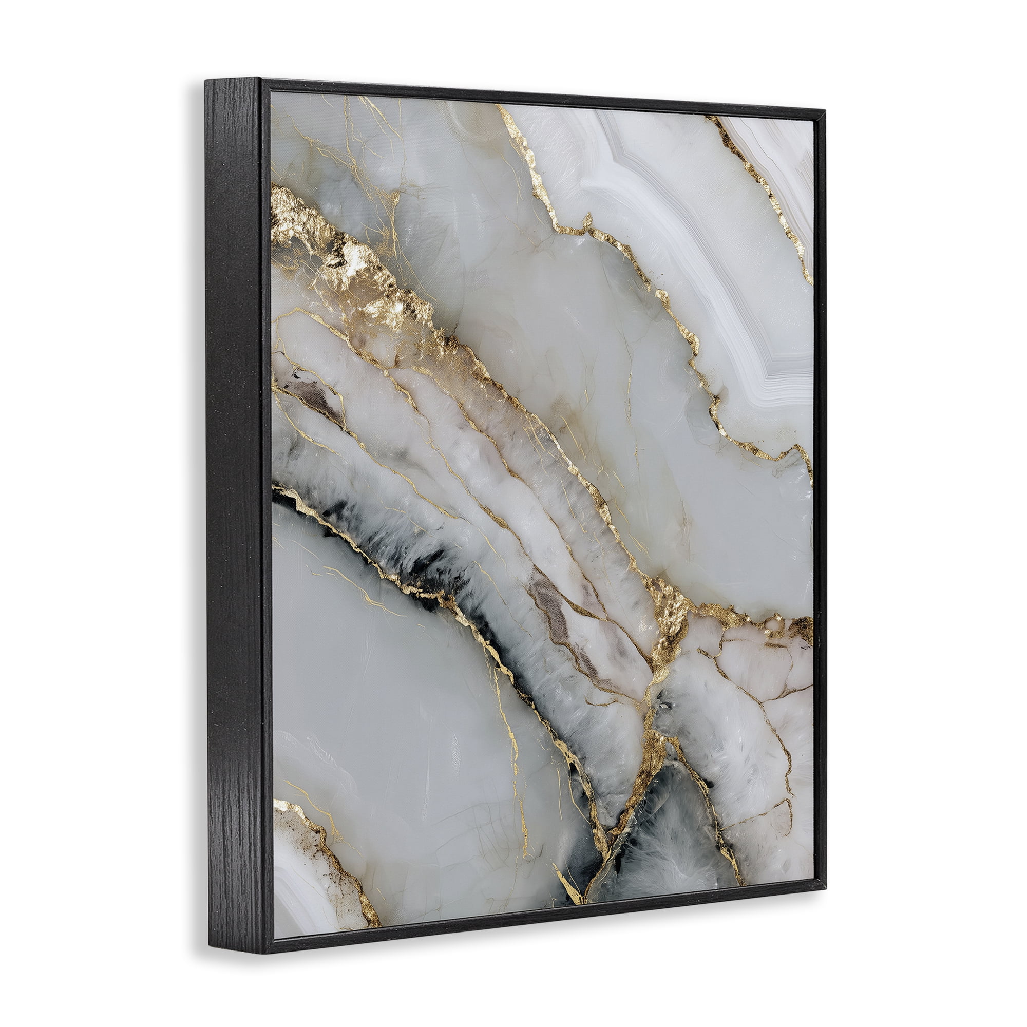 Stupell Industries Glinting Abyss Geode Black Framed Giclee Art, design by Svetlana Aleynikova