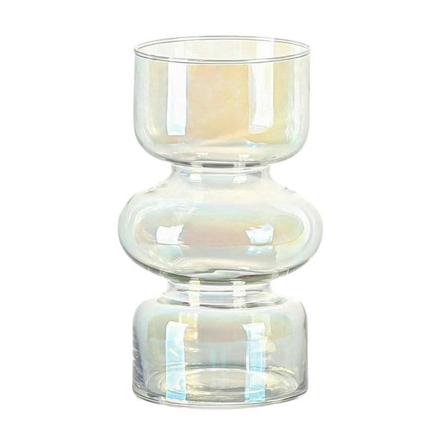 Florero de Vidrio Transparente, Soporte para Manojo, , Contenedor de Flores Secas, Florero Hidropónico, Jarrones Decorativos para Estanter vistoso