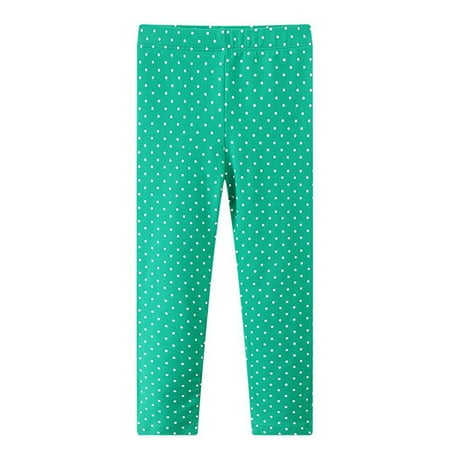 WBQ Baby Girls Leggings  Toddler Seamless Panty Soft Cotton Knit Pants for Girls Polka Dot Print Pants 2-7 Years