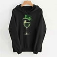 thumbnail image 4 of BLTIBY St. Patrick's Day Sweatshirts Hoodies for Women Shamrock Clover Printed Round Neck Long Sleeve Drawstring Shirts Irish Blouse Fashion Pullover Tops with Pockets Black S, 4 of 6