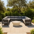 thumbnail image 2 of Meridian Furniture Nizuc Grey Outdoor Patio Modular Sectional, 2 of 8