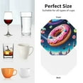 thumbnail image 4 of KLL Drink Coasters Set Octagon of 4,PU Leather Absorbent Coasters Set Decorative Coffee Cup Coasters Housewarming Gift for Home Decor-Starry Sky Pine Tree Donut, 4 of 5