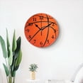 thumbnail image 6 of 10 Inch Wall Clock Battery Operated Square Clock for Office, Kitchen, Outdoor, Living Room, Orange Basketball With Black Lines, 6 of 7