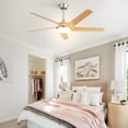 thumbnail image 5 of Sofucor 52 Inch Ceiling Fan, Nickel Flush Mount Modern LED Indoor Farmhouse Ceiling Fans with Remote Control, 5 of 9