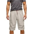 thumbnail image 1 of pstuiky Pantalones cortos casuales para hombre, Pantalones cortos cargo cómodos con cintura elástica y bolsillos a la moda para hombre, de verano, informales, lisos, 1 of 7