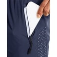 thumbnail image 6 of Men's Quick Dry Athletic Shorts,7 Inch Inseam Drawstring Workout Shorts with Zipper Pockets, Lightweight Breathable Running Shorts 21 Navy S, 6 of 7