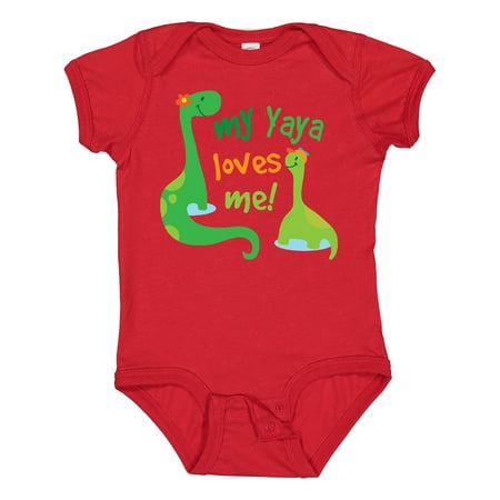 

Inktastic My Yaya Loves Me Grandson Dinosaur Gift Baby Boy Bodysuit