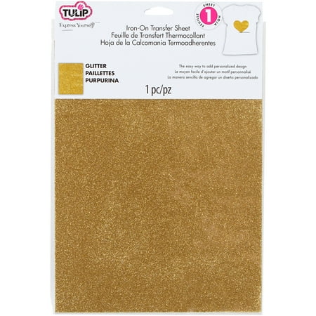 UPC: 0017754316240 | Tulip Iron On Glitter Transfer Sheet  8.5  x 11   1pk
