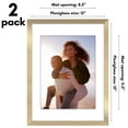 thumbnail image 4 of Americanflat 12x16 Picture Frame with Polished Plexiglass with 9x12 Mat 2 Pack Display Photo Galleria - Gold, 4 of 8