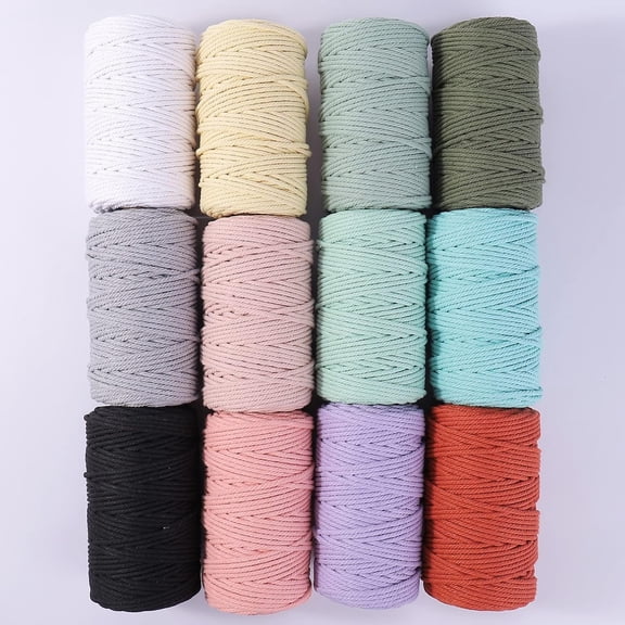 White Cotton Macrame Cord for Wall Hangings, Crafts & Decorative Projects
