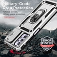 thumbnail image 4 of for Samsung Galaxy A32 5G Case, Soft TPU & Hard PC Anti-scratch Sliding Cover Full Protection Ring Stand Rotating Kickstand Holder Magnetic Shockproof Phone Case Cover for Galaxy A32 5G,Silver, 4 of 8
