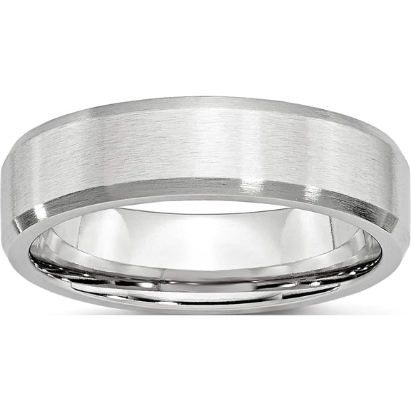 Cobalt Beveled Edge Satin 6mm Band (Size 7) Made In China cc13-7