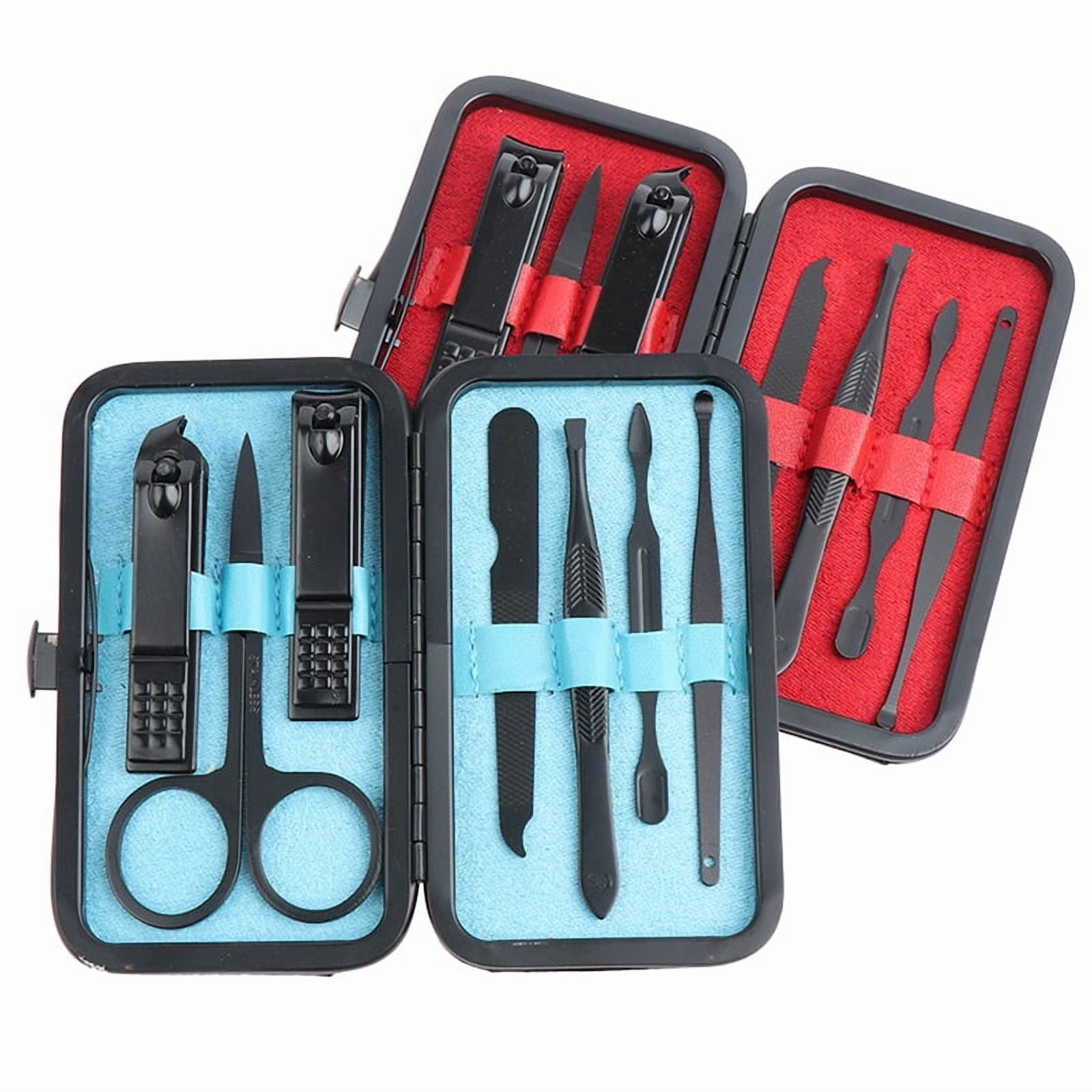 7pcs Manicure Set Kit Pedicure Scissor Tweezer Ear Pick Utility Nail Clipper Stainless Steel Nail Care Tool Sets