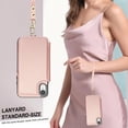 thumbnail image 3 of Wallet Case for Apple iPhone XR, with Crossbody Shoulder Strap & Hand Wrist Cards Holder Zipper Pocket Stand Feature Full Protective Shockpoof Phone Case for iPhone XR, Rosegold, 3 of 7