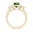 thumbnail image 2 of ANGARA Lab Grown 1.75 Ct Emerald and Lab Diamond Three Stone Engagement Ring for Women in 14K Yellow Gold (Size-8mm) | May Birthstone, Anniversary, Jewelry Gift for Women | Lab-Grown Emerald Ring, 2 of 8
