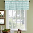 thumbnail image 3 of Aqua Striped Curtain Valances for Windows, Kitchen Valance Window Treatments Panel 2 Pack, Rustic Farmhouse Stripes Rod Pocket Short Curtains for Bathroom Bedroom 54 x 18 Inch, 3 of 8