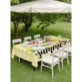 thumbnail image 4 of Outdoor Tablecloth with Umbrella Hole for Patio/Picnic/Party/Camping, Yellow Lemon Waterproof Table Cloth Rectangle Table Cover Washable, Summer Fruit Drinks Glass Bottles Mint Leaf Plaid (54"x 80"), 4 of 8