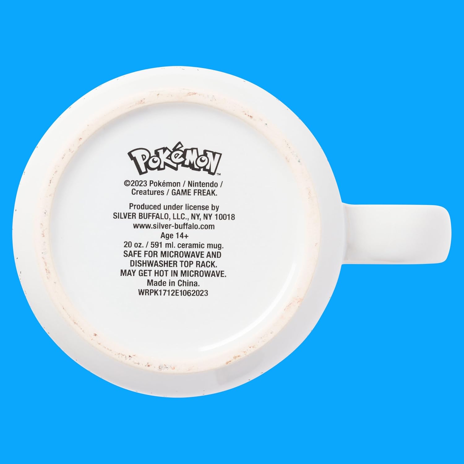 Silver Buffalo Pokemon Bulbasaur, Squirtle, Slowpoke, Snorlax, Pikachu, Piplup, Haunter, Charmander, and Meowth Camper Mug, 20 Ounces