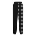 thumbnail image 5 of COSFO Plaid Sweat Pants for Womens Black Joggers Elastic Waist Casual Taper Pants Drawstring Adjustable Width Loose Pants, 5 of 5