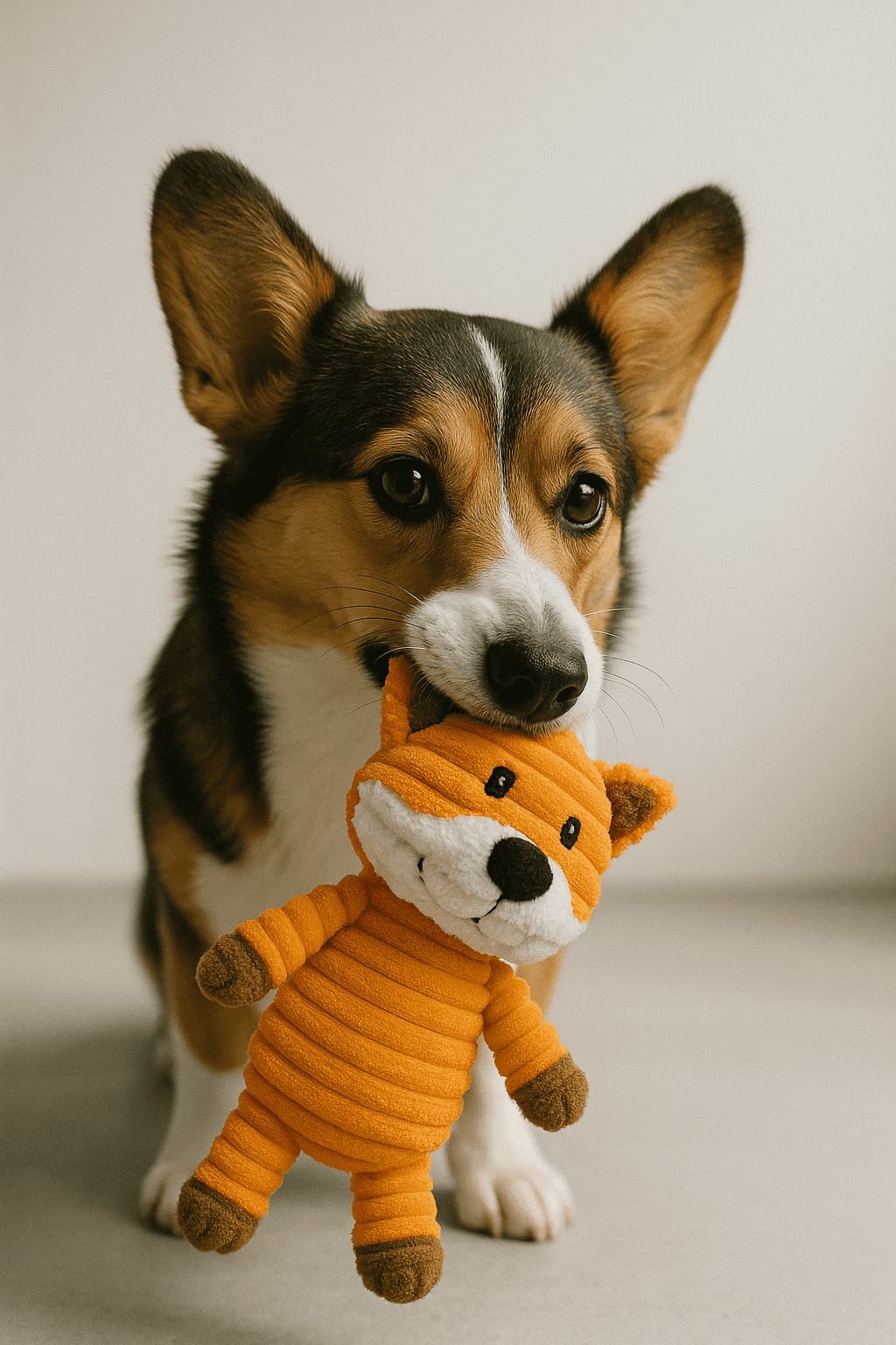 Jalousie Plush Toys Assortment Value Bundle Puppy Pet Mutt Squeak Toy for Medium Large Dogs (5 Pack Corduroy)