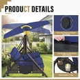 thumbnail image 6 of SOLAURA 3 Seat Outdoor Patio Swing with Adjustable Canopy, Porch Glider Swing with Thickened Cushions Pillows and Cup Holders for Adults, Converting Swing bed for Yard Garden Balcony(Blue), 6 of 8
