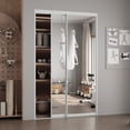 thumbnail image 3 of 48" x 80" H Aluminum Frame 1 Lite Tempered Mirrored Sliding Closet Doors with Installation Hardware Kit, 3 of 8