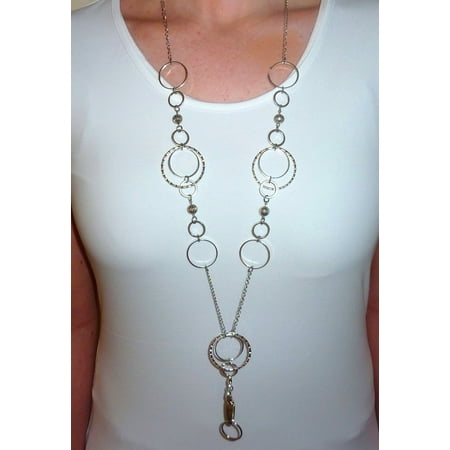 Badge Holder Necklace Lanyard Hello Beautiful! Fashion Lanyard Necklace, Women's super strong chain lanyard for ID badge holder and keys, 34