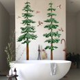thumbnail image 2 of Large Pine Tree Wall Stickers Green Trees Wall Decals Peel and Stick Watercolor Birds Nature Giant Trees Decor Woodland Forest Sticker Green Tree Stickers for Living Room Bedroom Home Decor, 2 of 11