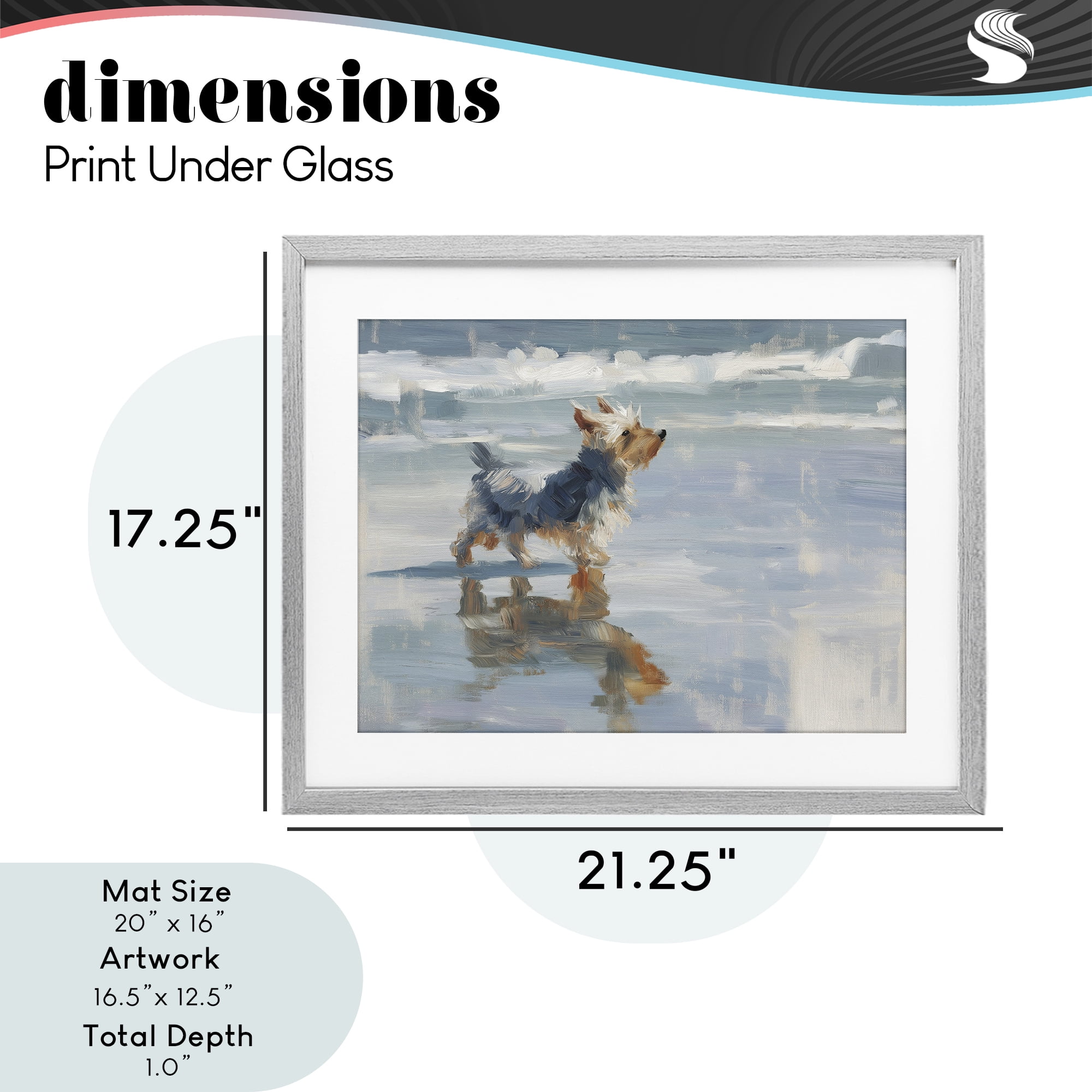 Stupell Industries Yorkie's Quiet Moment Gray Framed Print Under Glass, design by Svetlana Aleynikova